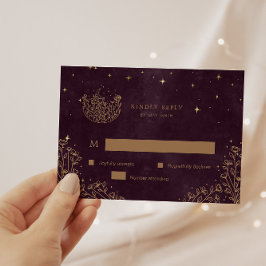Celestial Crescent Moon Gold UAWG Response Card RSVP Karte
