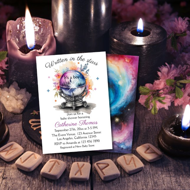 Celestial Crystal Ball Astrology Babydusche Einladung (Von Creator hochgeladen)