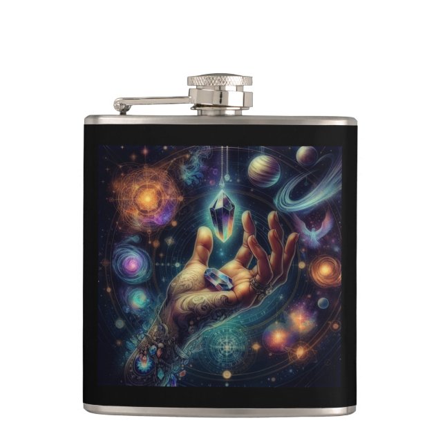 Celestial Crystal in der Palm Galaxy Spacy Flachmann (Vorderseite)