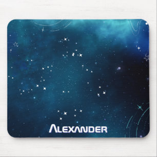 Celestial Deep Blue Outer Space Kosmische Galaxie Mousepad