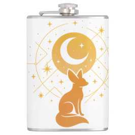 Celestial Desert Fox - Moon and Stars Cosmic Flachmann