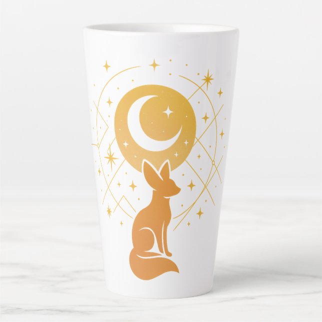 Celestial Desert Fox - Moon and Stars Cosmic Milchtasse (Vorderseite)