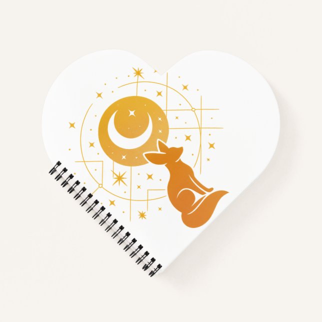 Celestial Desert Fox - Moon and Stars Cosmic Notizbuch (Vorderseite)