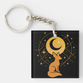 Celestial Desert Fox - Moon and Stars Cosmic Schlüsselanhänger