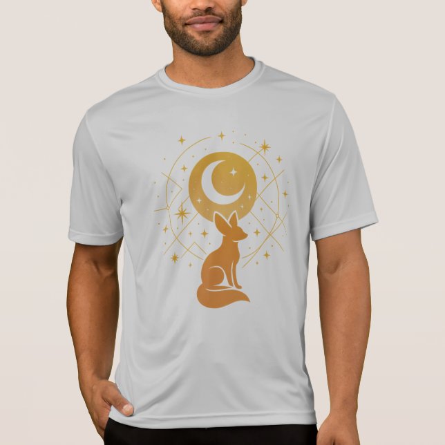Celestial Desert Fox - Moon and Stars Cosmic T-Shirt (Vorderseite)