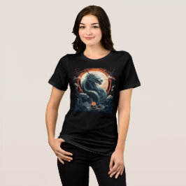 Celestial Dragon Beneath Burning Moon Tri-Blend Shirt