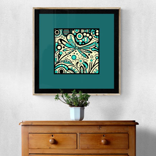 Celestial Dragonfly Dance - Art Print Poster (Von Creator hochgeladen)