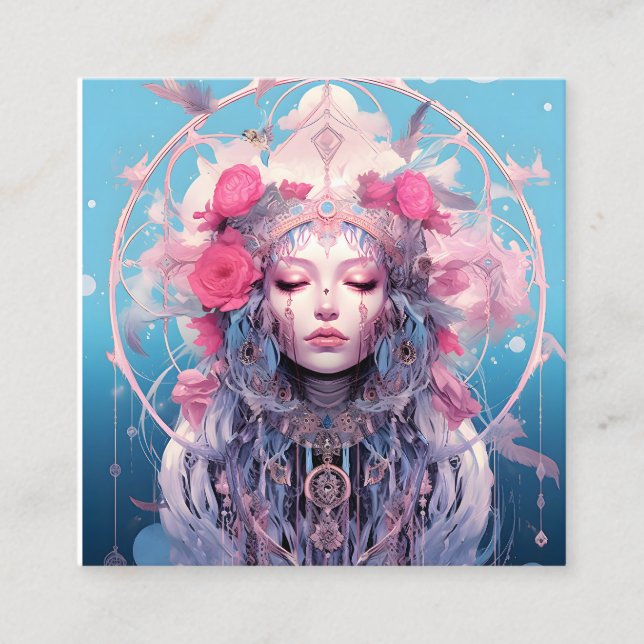 Celestial Dream Weaver Quadratische Visitenkarte (Vorderseite)