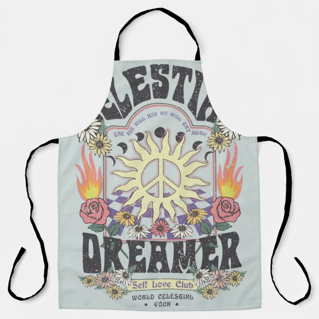 CELESTIAL DREAMER SUN ROSE TSHIRT Grafikdesign Schürze (Vorderseite)