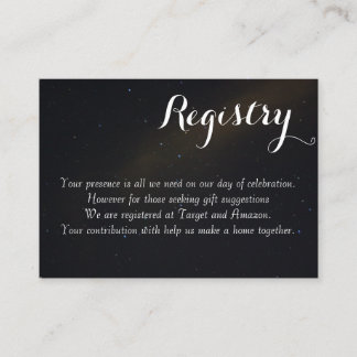 Celestial Dreams Registry Begleitkarte