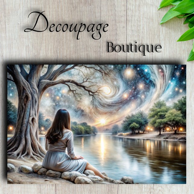 Celestial Dreams Starlit Reverie Decoupage Seidenpapier (Celestial Dreams Starlit Reverie Decoupage Tissue Paper)