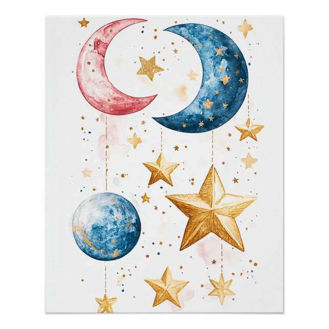 Celestial Dreams Watercolor Poster (Vorderseite)