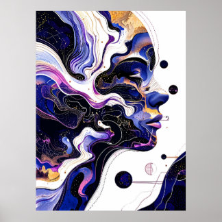 Celestial Dreamscape: Kosmische weibliche Energie Poster