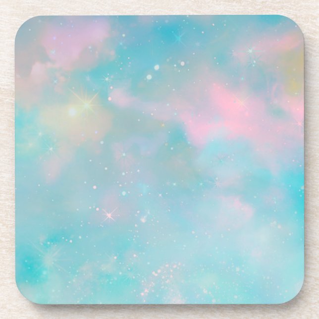 Celestial Dreamscape Pastel Plastic Untersetzer (Vorderseite)