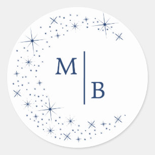 Celestial Elegant Moon White Wedding Umschlag Aufk Runder Aufkleber