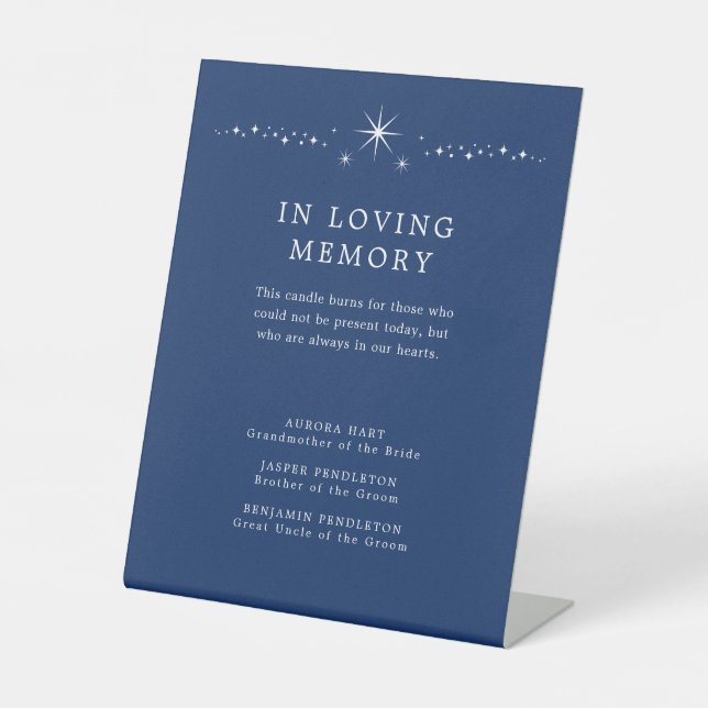 Celestial Elegant Wedding Memorial Pedestal Sign Sockelschild (Vorderseite)