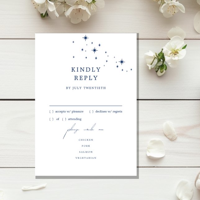 Celestial Elegant Wedding Menu RSVP Response Card Karte (Von Creator hochgeladen)