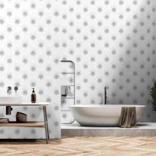 Celestial Elegante Gray & White Mandala Tapete