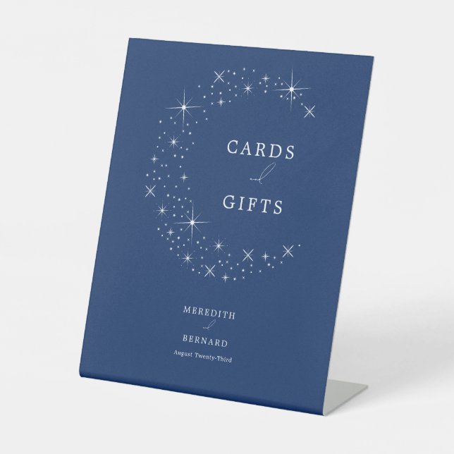 Celestial Elegante Moon Wedding Cards and Gifts Sockelschild (Vorderseite)