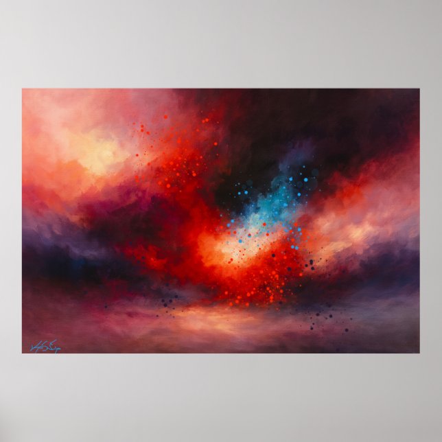 Celestial Emberfall Abstract Poster (Vorne)