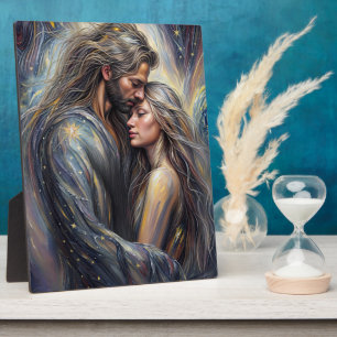 Celestial Embrace Romantic Starry Night Fotoplatte