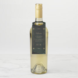 Celestial Emerald Gold Wedding Flaschenanhänger