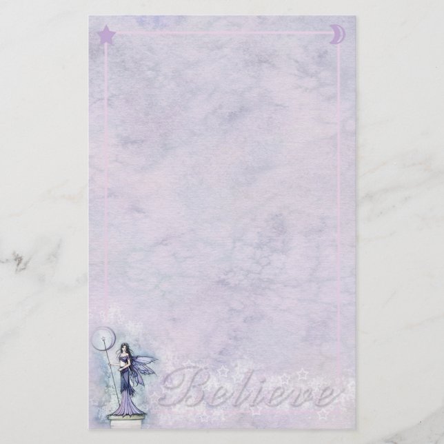 Celestial Fairy Moon Stars 'Glaube' Stationary Briefpapier (Vorderseite)