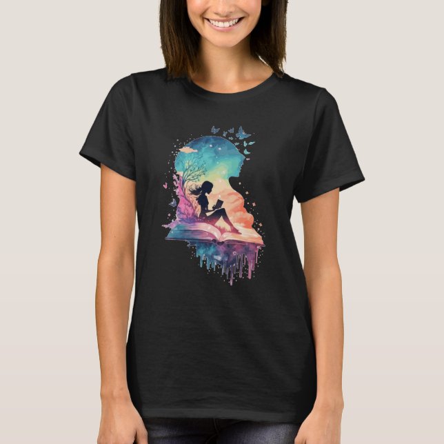 Celestial Fairy Reading Book Fantasy Novel Book T-Shirt (Vorderseite)