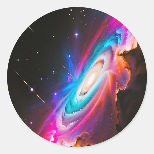 Celestial Fantasy Black Hole Runder Aufkleber (Vorderseite)