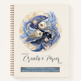 Celestial Fantasy Zodiac Symbol Pisces Birthday Notizbuch
