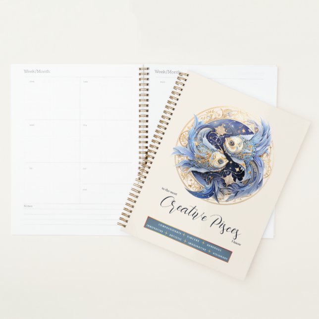 Celestial Fantasy Zodiac Symbol Pisces Birthday Planer (Anzeige)