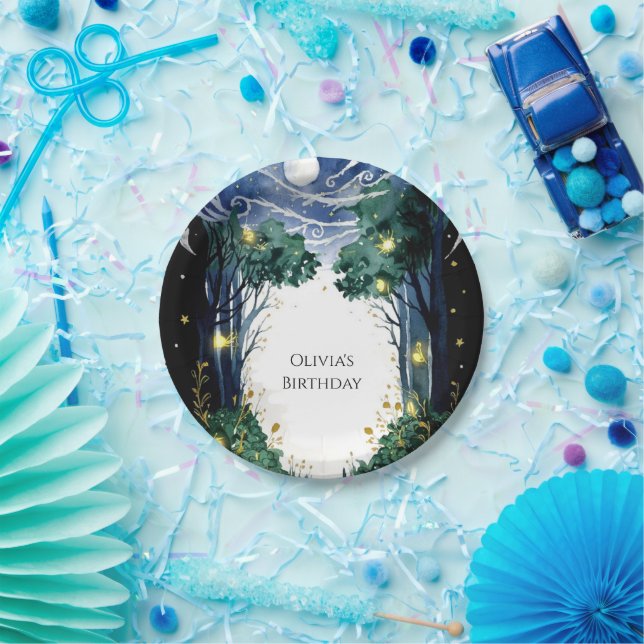 Celestial Firefly Woodland Birthday Pappteller (Party)