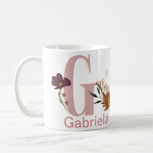 Celestial Floral Individuelle Name Letter G Monogr Kaffeetasse