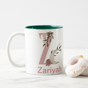 Celestial Floral Individuelle Name Letter Z Monogr Zweifarbige Tasse
