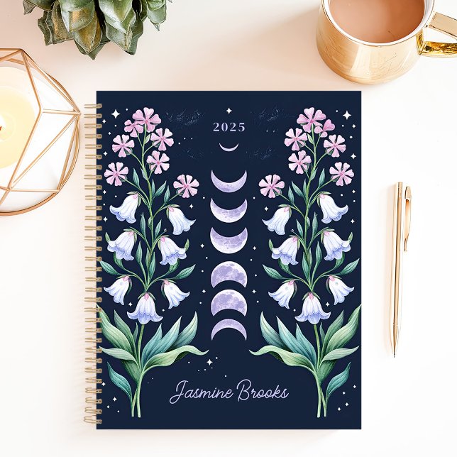 Celestial Floral Moon Phase Individuelle Name Planer (Von Creator hochgeladen)