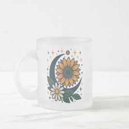 Celestial Flower Frosted Glass Mug Mattglastasse