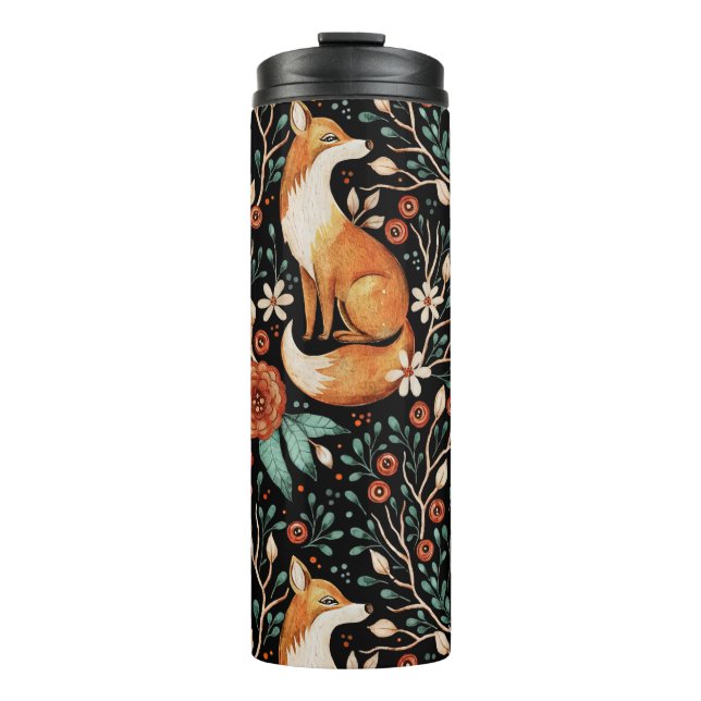 Celestial Fox in a Starry Night Sky Thermosbecher (Vorderseite)