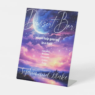 Celestial Full Dessert Bar Wedding Pedestal Sign Sockelschild