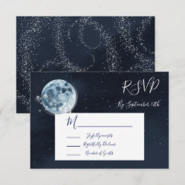 Celestial Full Moon Stars Hochzeitsstimmung UAWG RSVP Karte