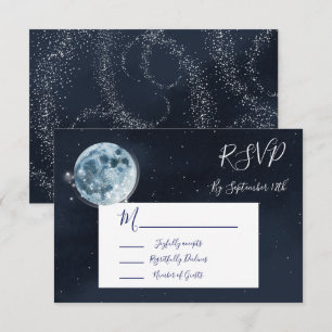 Celestial Full Moon Stars Hochzeitsstimmung UAWG RSVP Karte