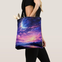 Celestial Full Moon Stars Wolken Mystische Lila