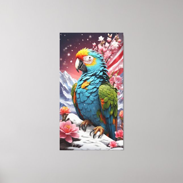 Celestial Fusion: Leinwand der Kristallflora Kunst (Vorderseite)