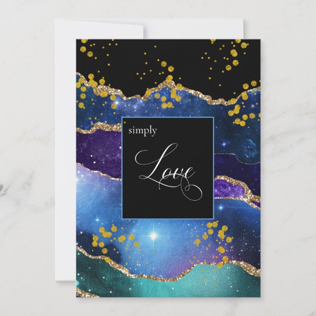 *~* Celestial Galaxy Cosmos Space Nebula Hochzeit Einladung (Vorderseite)