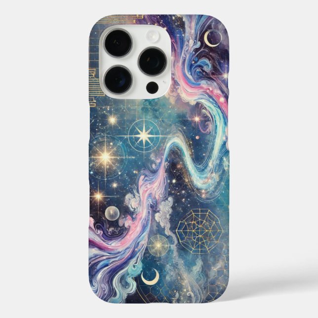 Celestial Galaxy iPhone 16 Fall mit geometrischer  Pro Hülle (Rückseite)