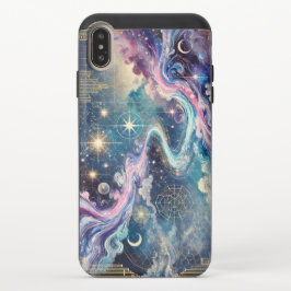 Celestial Galaxy iPhone Xs Fall mit geometrischer  iPhone XS Max Slider Hülle
