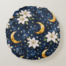 Celestial Galaxy Mother's Day Round Throw Pillow