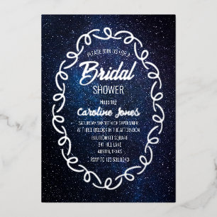 Celestial Galaxy Sky Frame Gold Foil Brautparty Folieneinladung