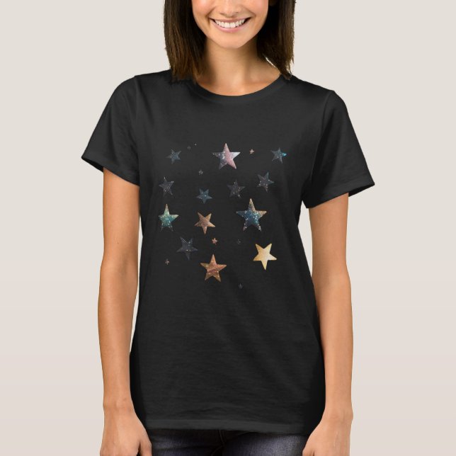 ✨ Celestial Galaxy Star Pattern - Cosmic Night Sky T-Shirt (Vorderseite)
