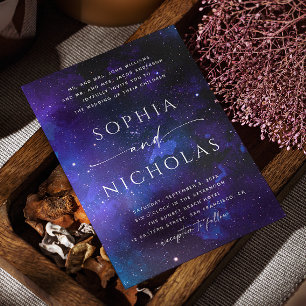 Celestial Galaxy Wedding Space Night Sky & Stars Einladung