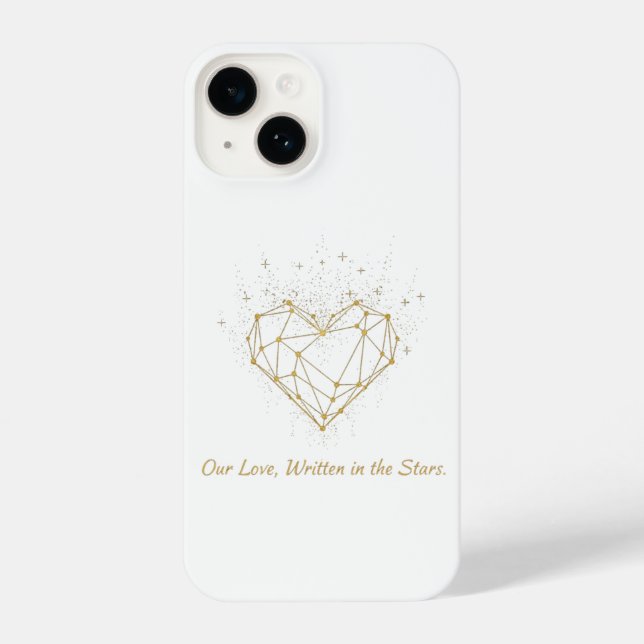 Celestial Geometric Heart iPhone Case - Our Love iPhone 14 Hülle (Rückseite)